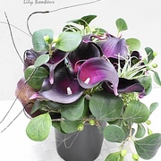 パープルカラーアレンジ　￥6,800（税込）H約23㎝×横約17㎝×奥行約15㎝　