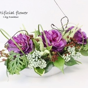 ￥6,780（税込）ラナンキュラスグリーンアレンジ　H約12㎝×横約25㎝